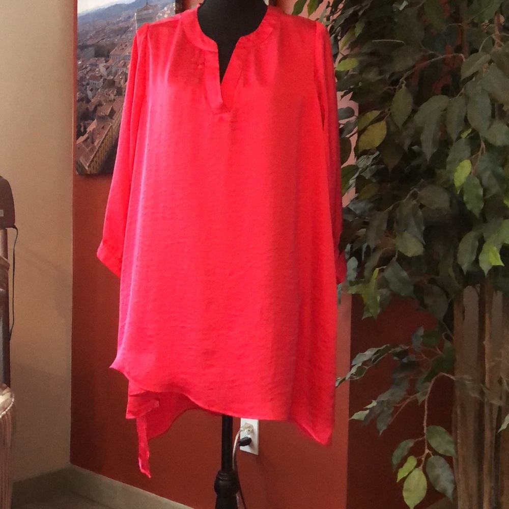 Pink Blouse (Silk like) play on layering lengths